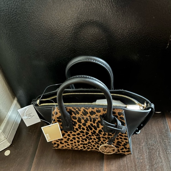 Michael Kors Women's Mini Avril XS Cheetah Leather Satchel Crossbody Bag - Picture 2 of 11